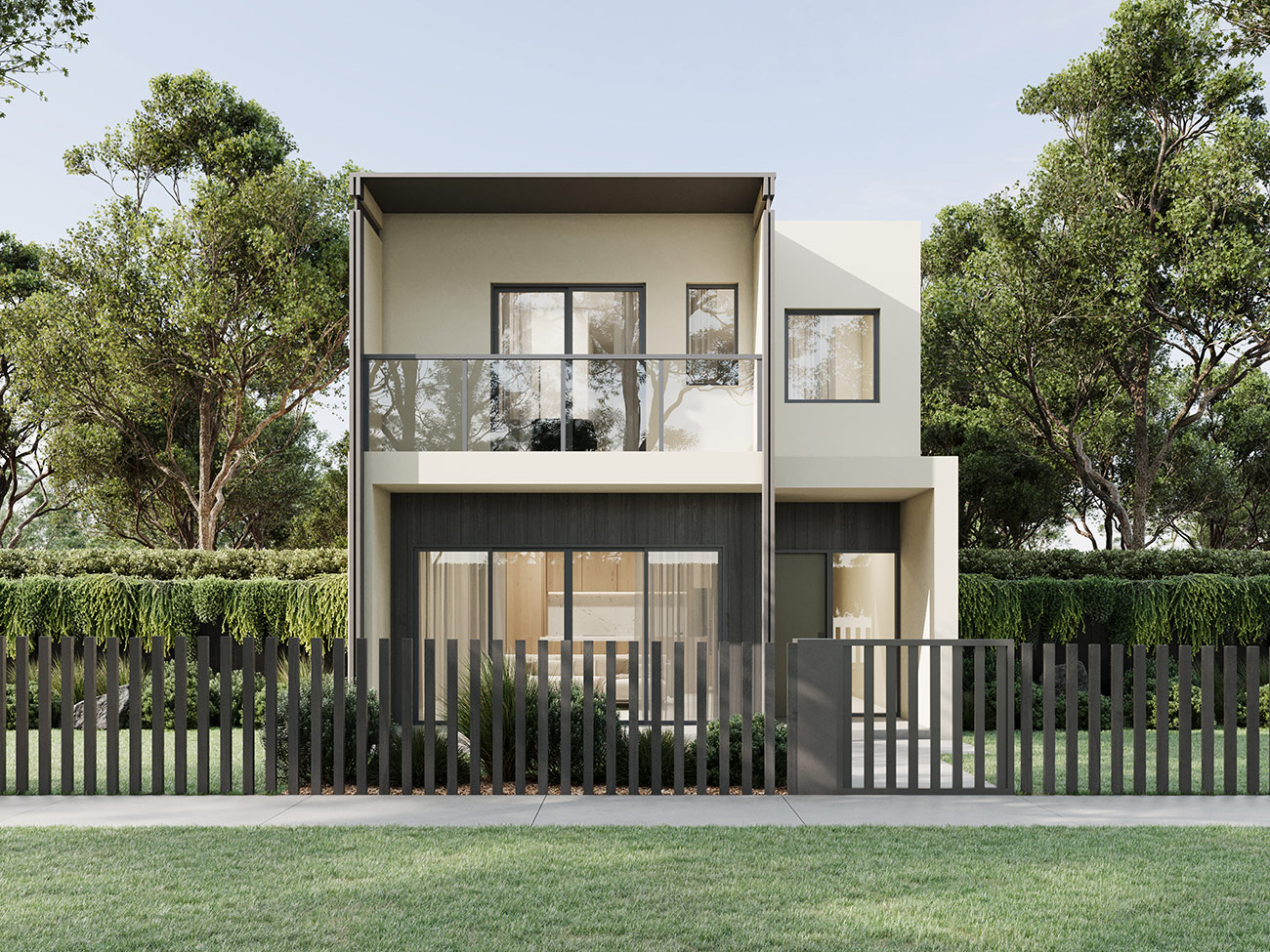 Modern suburban home 3D rendering on Princes Highway Beaconsfield with brick detailing and contemporary street appeal