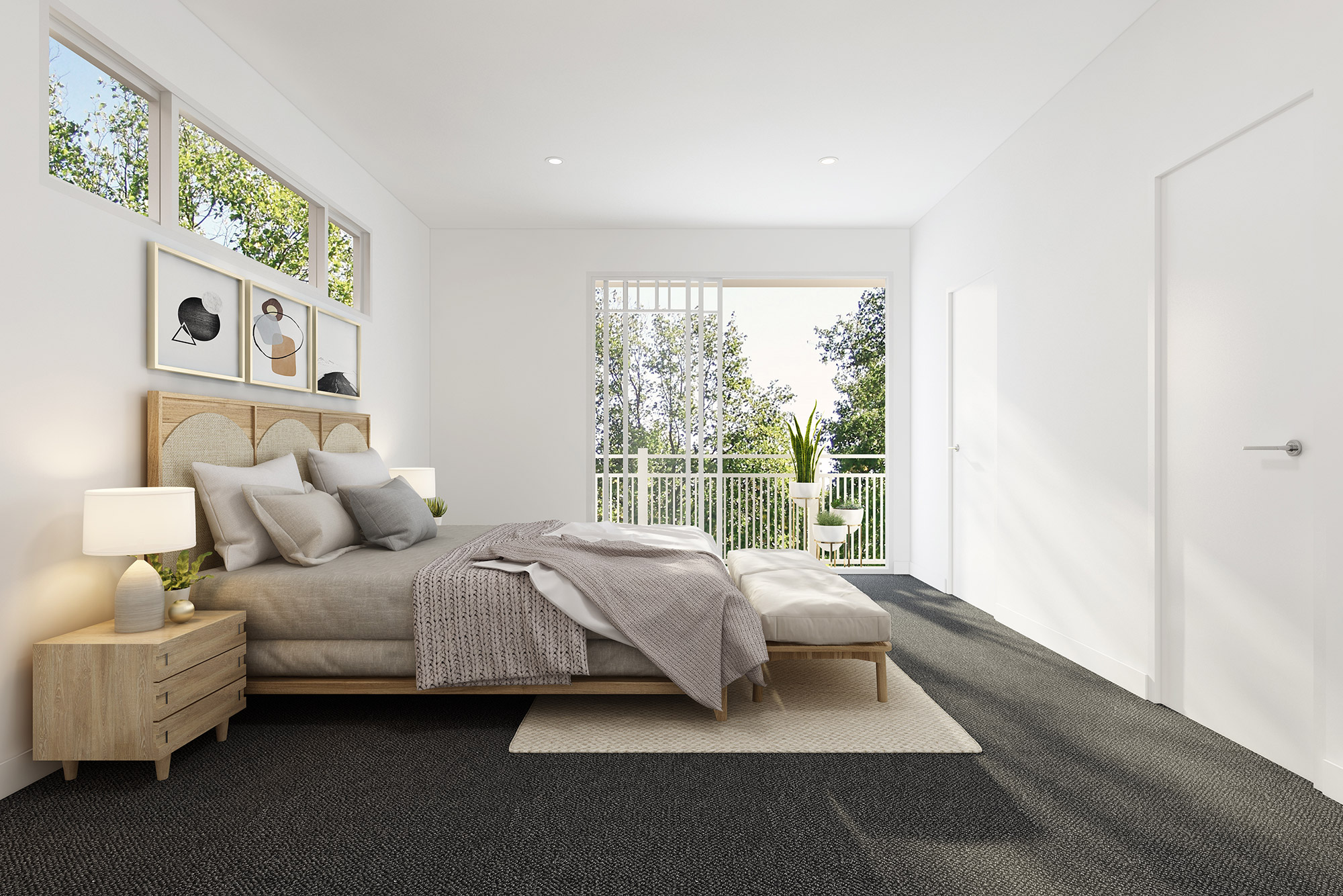 Hamilton Bedroom Modern Interior 3d Render Qld