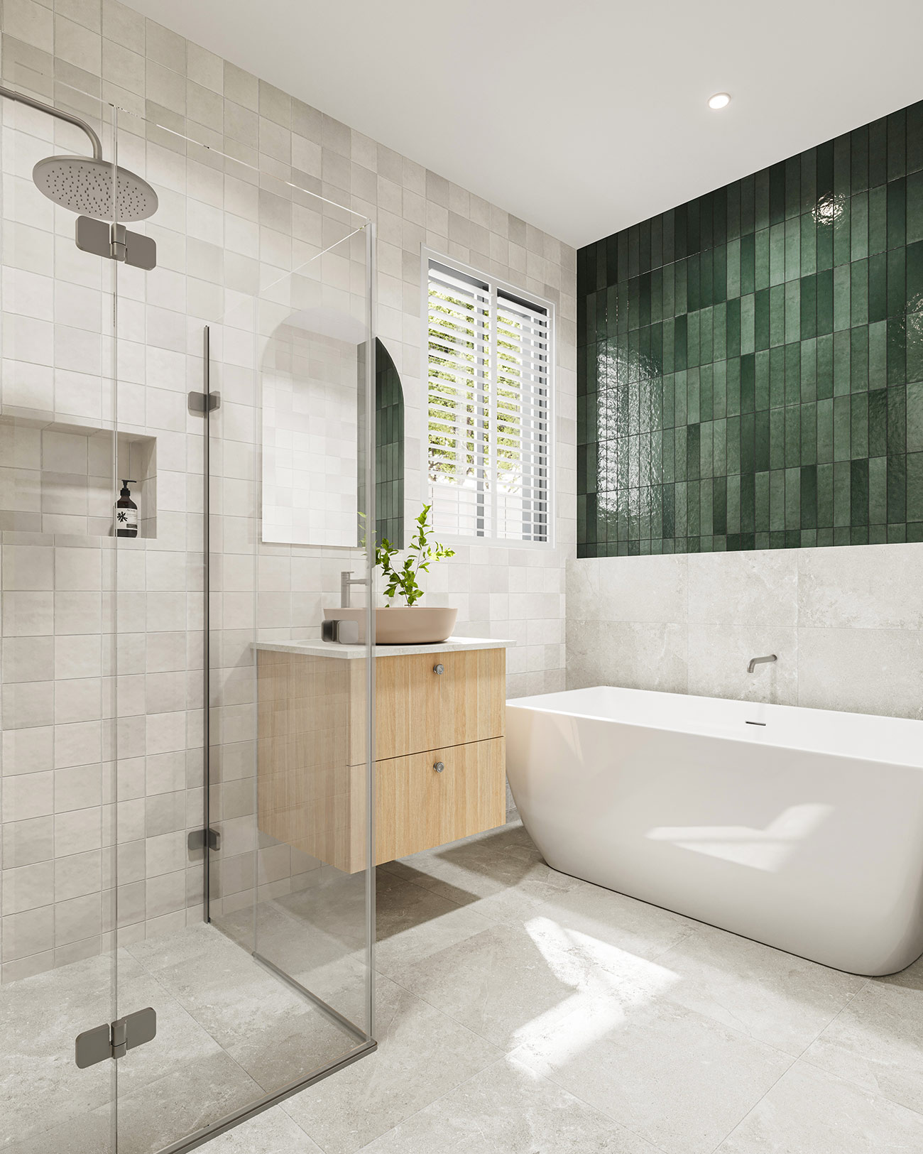 Lilywood Landings bathroom 3D render featuring modern fixtures, clean finishes and new Australian residential development design